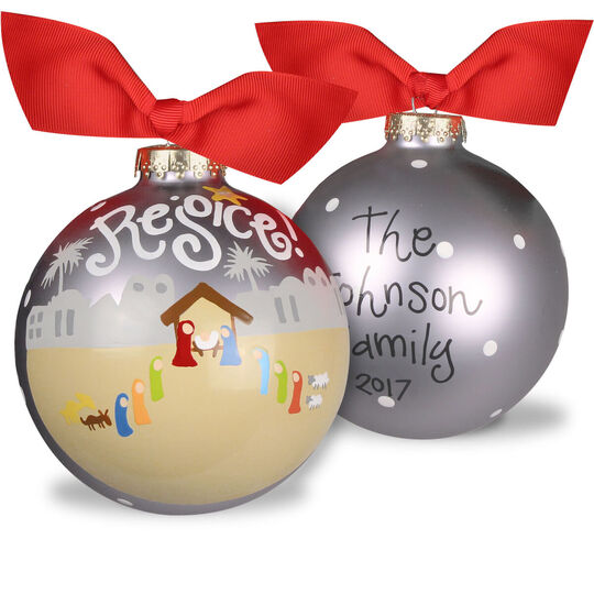 Rejoice Glass Christmas Ornament
